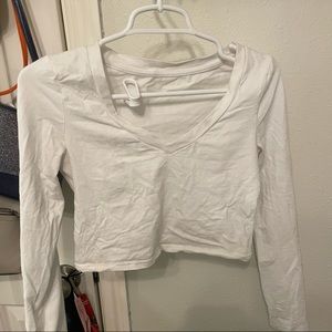 Cropped white long sleeve